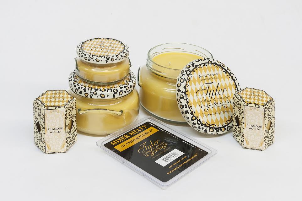 SampleHouseTX's tweet image. #TrendAlert! Sniff out Tyler Candles new #scent, Glamour World at #SampleHouse this #weekend!