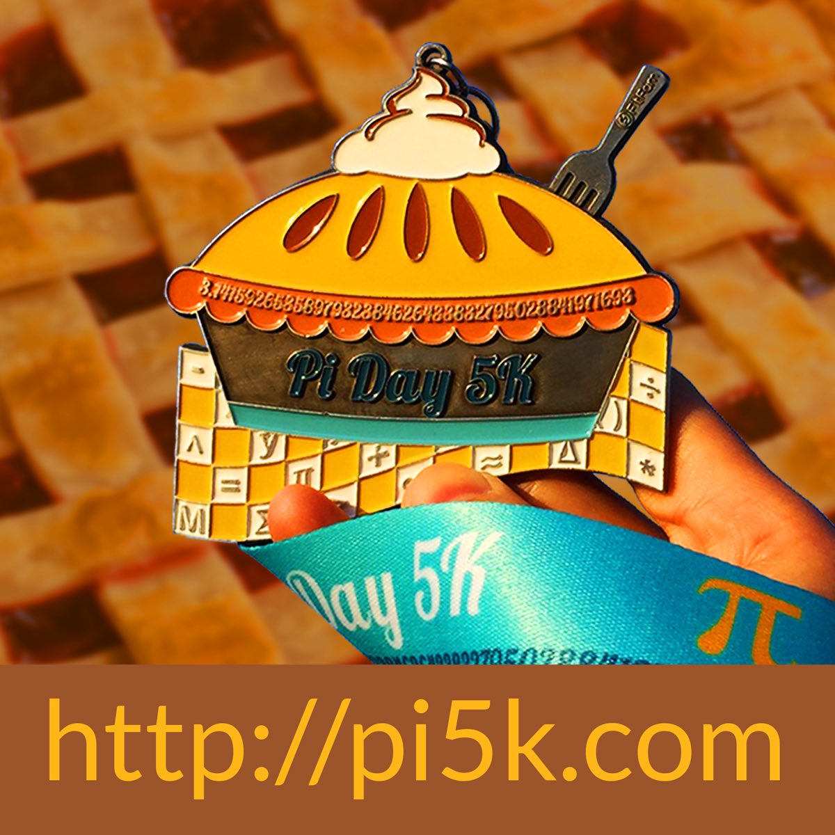 PiDay5K's tweet photo. One Pi to rule them all! This medal is as scrumptiously awesome as it appears! https://t.co/Kl2dTUhQUj