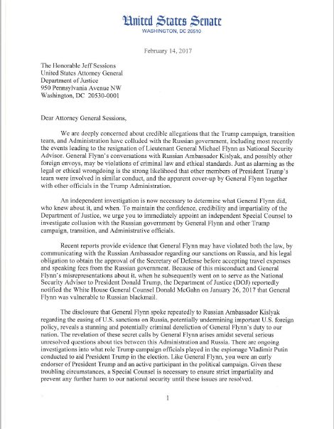 SenSherrodBrown's tweet image. 10 of my colleagues &amp;amp; I are calling for an independent investigation of Trump's team's collusion w/ Russia. Americans deserve the truth. -SB