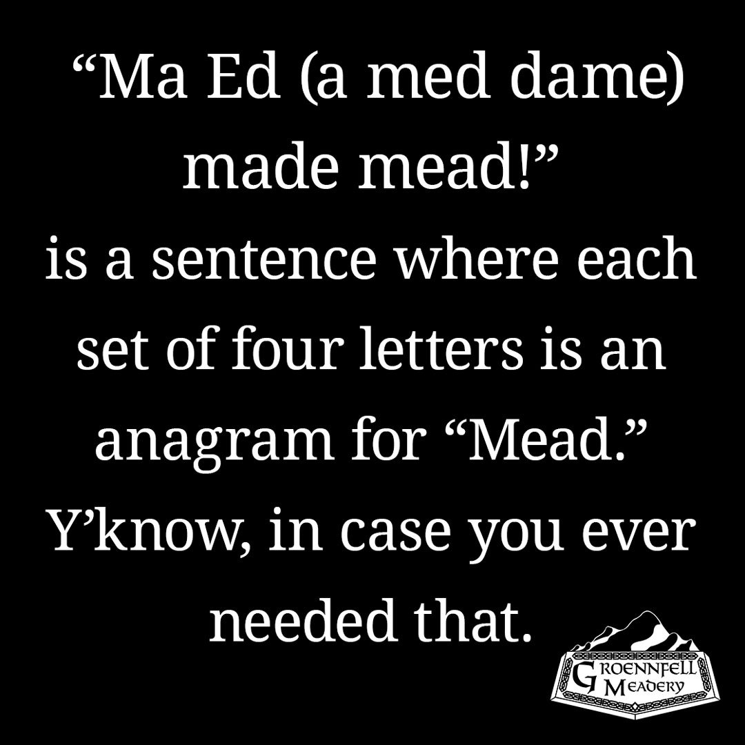 This Thursday #FunFact is about Ricky <a href="/TheMeadmaker/">Ricky the Meadmaker</a>'s Great Great Great Grandmother, Ma Ed. #anagram