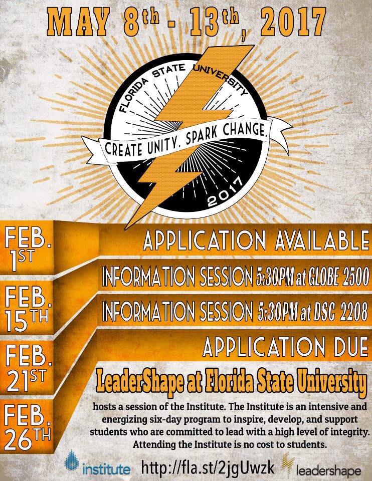 UnionBoardFSU's tweet photo. TODAY is the information session for LeaderShape in Globe room 2500 at 5:30pm! This is open to the entire student body! https://t.co/MQm6x3EDk6