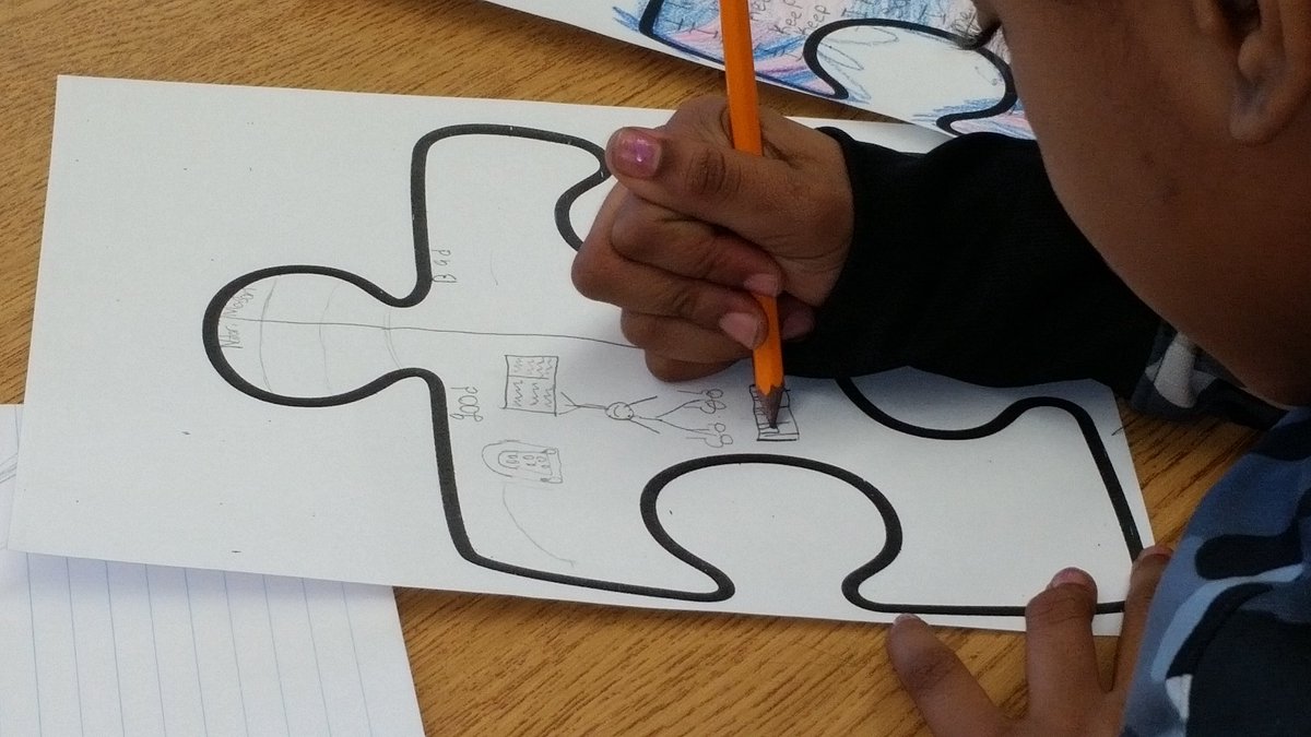 We Are All  Part Of The Big Puzzle. 3rd garde working on characteristic puzzle pieces, what makes them who they are.