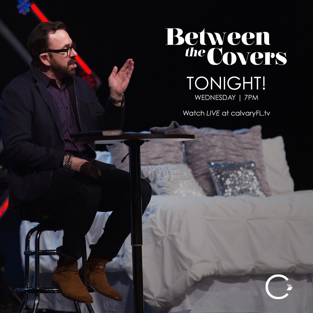 CalvaryFL's tweet photo. The life-changing series #BetweenTheCovers continues tonight with @pastorraley! You don't want to miss it! 7pm https://t.co/ZJ0WW9xoaV