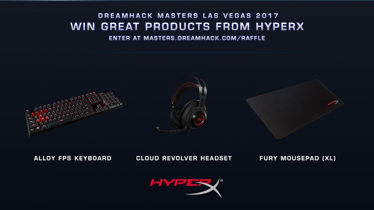 ESLImpact's tweet photo. Win awesome gear from @HyperX with our DreamHack Masters Las Vegas Raffle! #DHMasters

https://t.co/I1ctdeMmlY https://t.co/Rr9W7VVMZ8