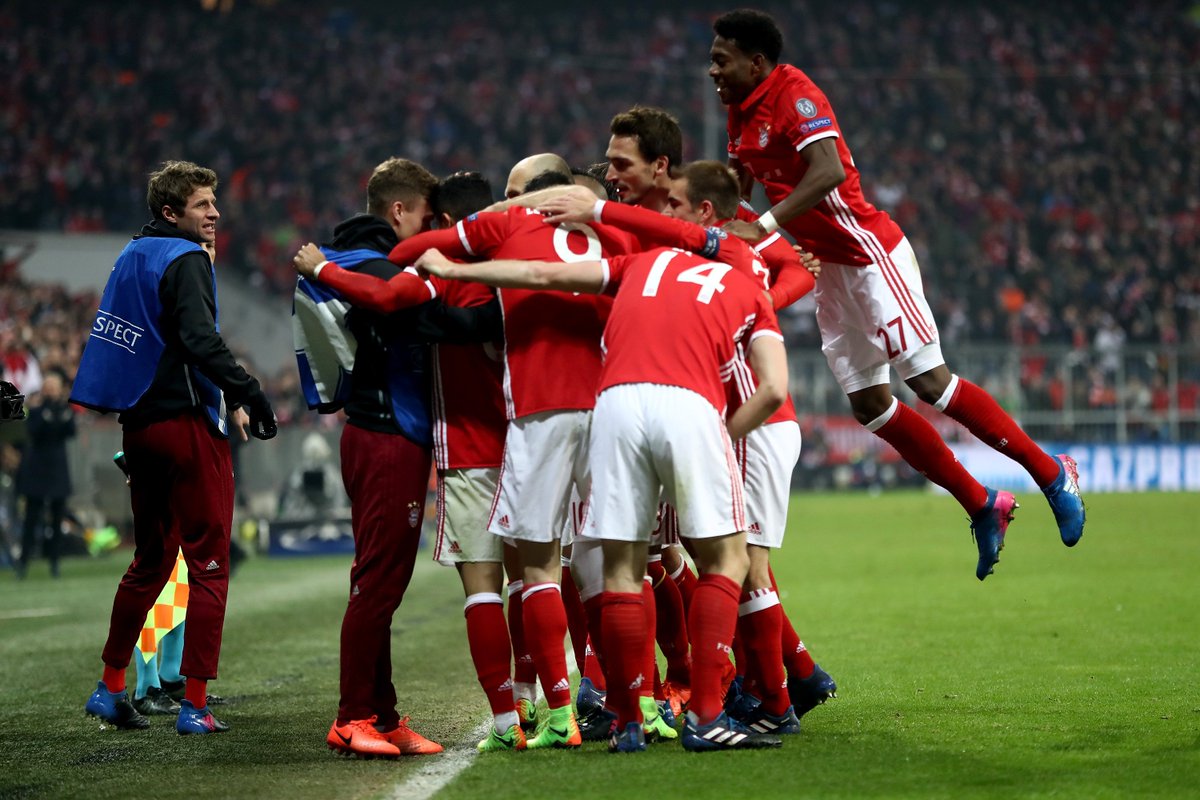 SkySportsPL's tweet photo. FT! Bayern Munich 5-1 Arsenal: Arsene Wenger's side see their Champions League dreams left in tatters: https://t.co/Kpo0LdDK52 https://t.co/VkiJIVTLXN