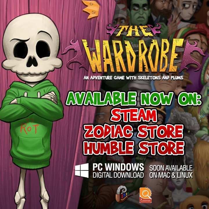 CINICGames's tweet photo. 💀#TheWardrobe💀 is available now on #Steam #HumbleStore and #ZodiacStore https://t.co/UczS4Fowm7 #gaming #madewithunity #indiegame #pcgaming https://t.co/DWOVI9RNcH