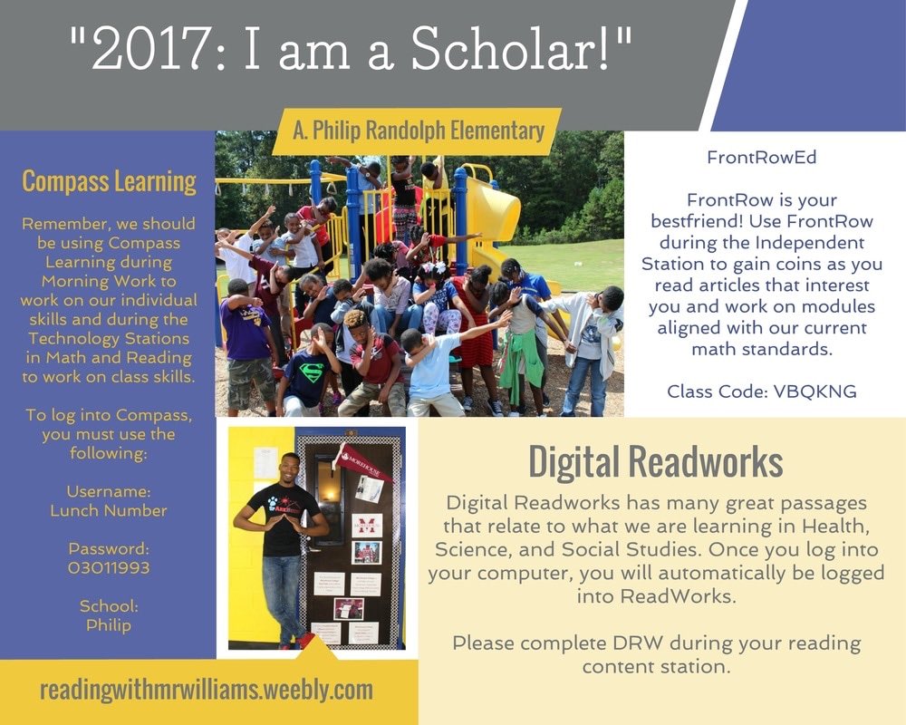 DariusDoes's tweet photo. Reminders for my scholars in one place! #YearOfTheScholar #DigitalReadworks #CompassLearning #FrontRowEd #Redbird https://t.co/luu9m7kBMa