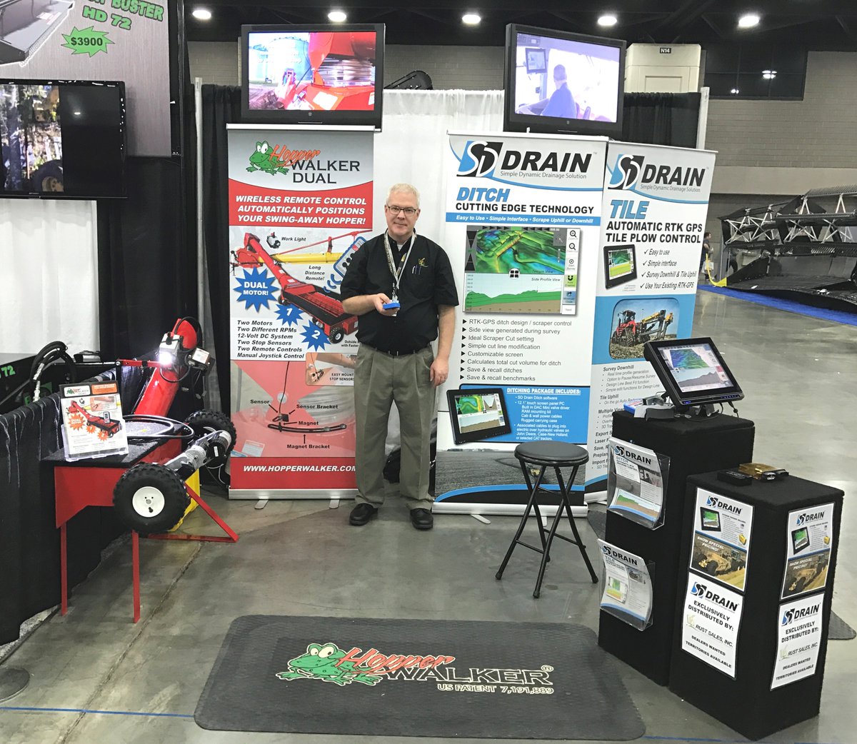 RustSalesInc's tweet image. Stop by our booth at the Louisville Farm Show to see Hopper Walker and SD Drain exhibit!