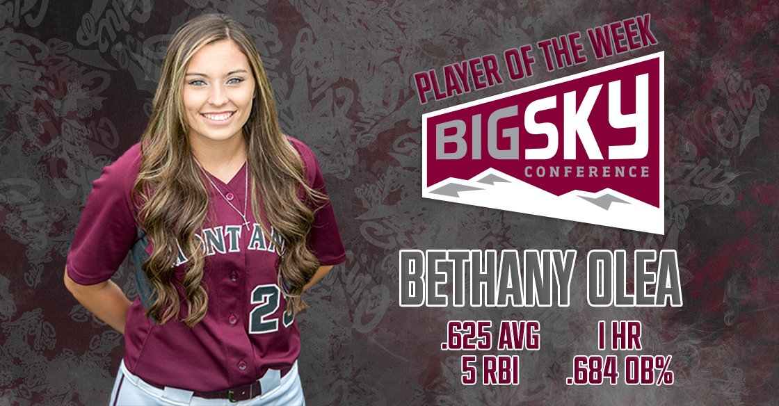 MontanaGrizSB's tweet photo. Congratulations to Bethany Olea for earning Co - Big Sky Player of the week honors! #GoGriz #WeAreMT https://t.co/dBBhcIxasV
