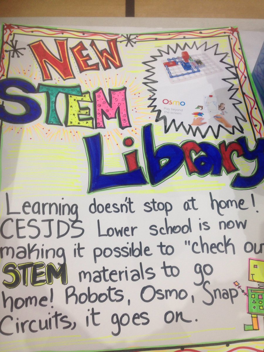 docsoff's tweet photo. Sneak peek at the new STEM library. Find out in a parent pop in with @docsoff (Alexis Soffler) at 7:05 #mathandsciencenight https://t.co/oLM8UbdJ5D