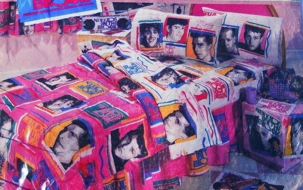 COMM365_Courtne's tweet photo. @COMM365_Aiden Late 80's, early 90's New Kids on the Block were a multiplatinum boy-band, had a cartoon, action figures and bedding. #w6 https://t.co/pzzZz0cLpH