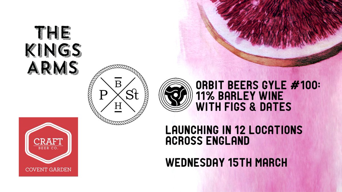 OrbitBeers's tweet photo. Next 3 launch venues for our #Gyle100 Anniversary Barley Wine... @KingsArmsE2 &amp; @craftbeercoWC1 in London, &amp; @portstreetbeer in Manchester! https://t.co/REqhWUOVfo