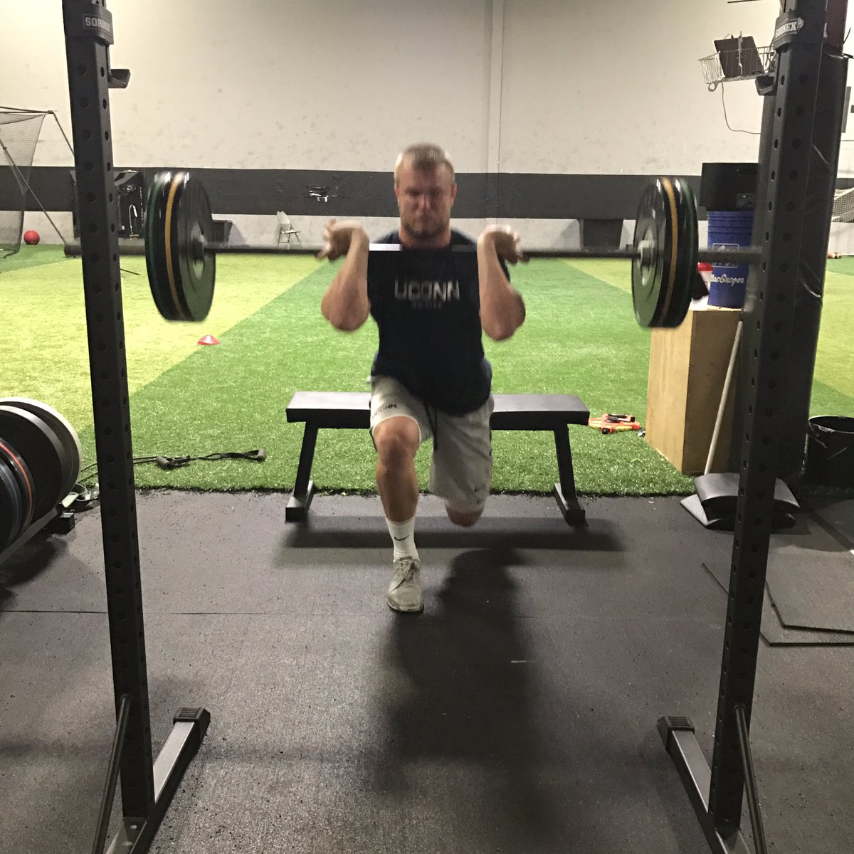 CoachCeej's tweet image. Another great session today! @grsa94 #ProDayPrep #NFL #CFL @UConnFootball ↗️↗️