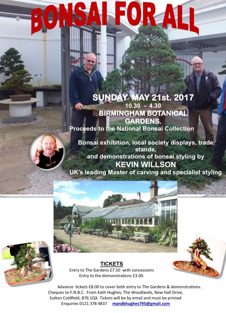 fobbsbonsai's tweet photo. May 21st 2017 @BhamBotanicalGd  #bonsai #exhibition #show #Birmingham  Tickets on sale now. https://t.co/Tu7WMwOJSL