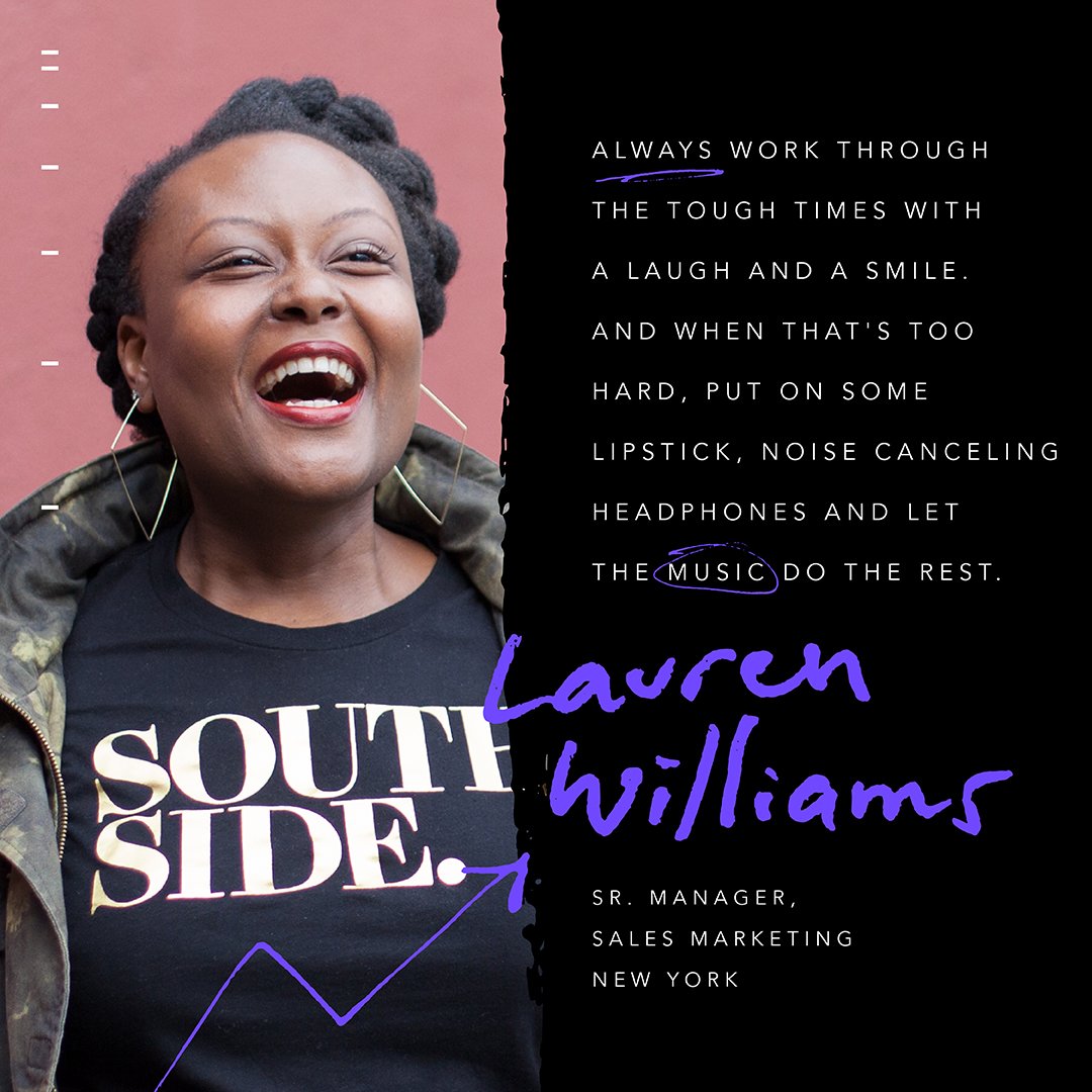 siriusxmlife's tweet photo. This week's #WorkAdviceWednesday comes from Lauren Williams, Sr Manager Sales Marketing, NYC! What jams help you power through your workday? https://t.co/1znWWkvulW