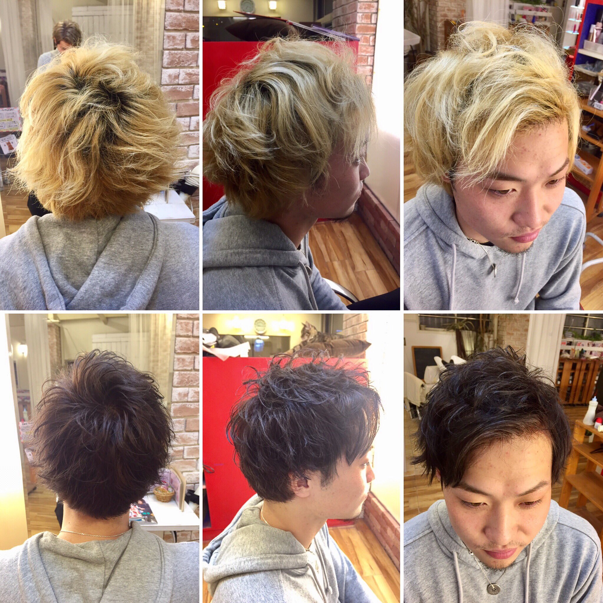宮川太志 Hairmakefrei 代表 Al Twitter お客様 束感カット メンズスタイル 金髪から暗めを希望 でも黒は嫌 なので ダークバイオレットアッシュで かっこいい色とスタイルに ありがとう メンズスタイル集 髪型 人気 大阪 梅田 メンズカット 束感