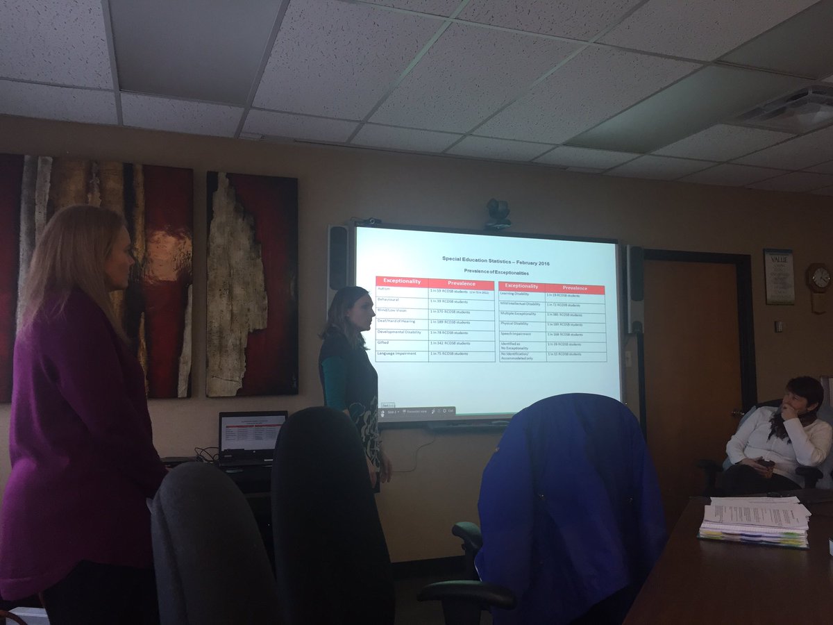 Thanks to two fine educators, Rachel and Tara, for their presentation at our SEAC meeting! #RCDSBTweets