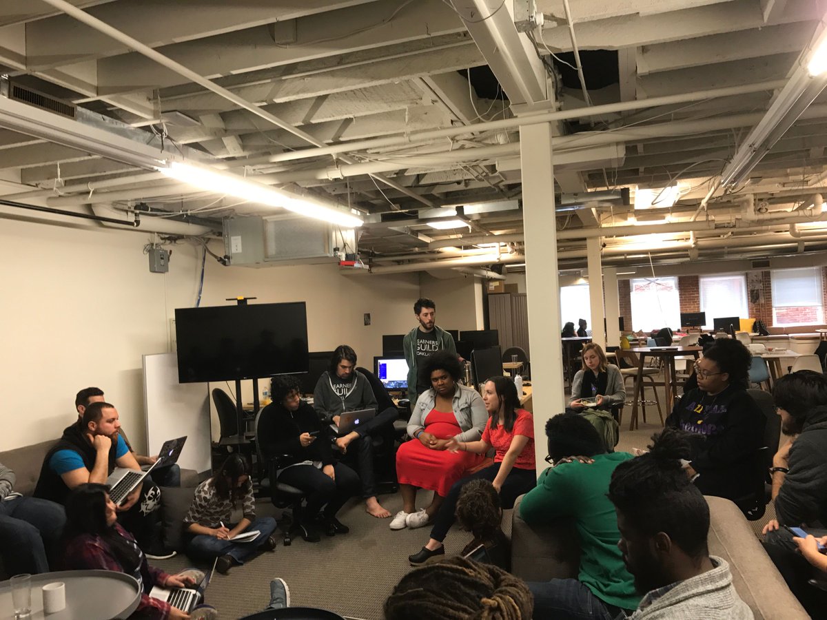 LearnersGuildUS's tweet photo. Today @ theGuild--Learners getting advice straight from #Recruiters!  #javascript #fullstack https://t.co/7sD8w4X6eW