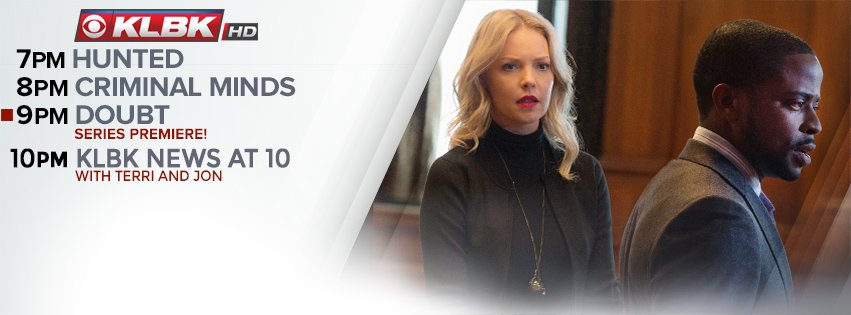 KLBKNews's tweet photo. #KLBKLineups on the lam #Hunted IRT helps BAU #CriminalMinds series debut #Doubt w @katieheigl as def attny + #KLBKNews 10p w Terri & Jon https://t.co/vWlOaAEYMu
