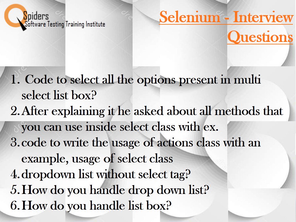 QSpiders__BTR's tweet image. #QSpiders
#Selenium_Interview_Questions?