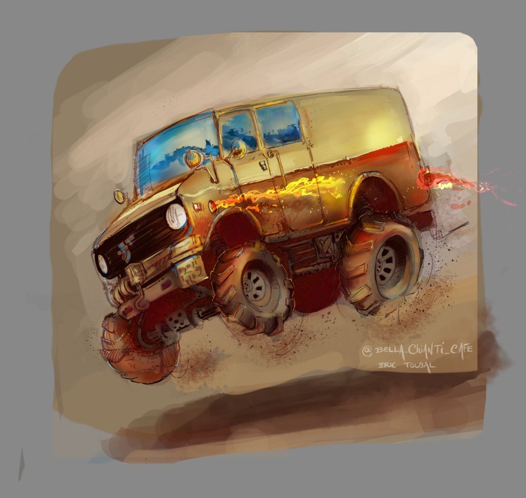 BellaChianti's tweet photo. Some color for the hell of it !#color #erictoubal #bellachianti #truck @wacom #wacom #cgpaint #painting #speed #bd https://t.co/7O3rbz4U9A