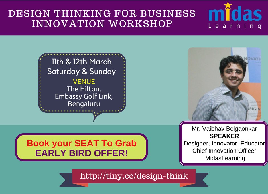 MidasLearning's tweet image. Block SEAT Grab EARLY BIRD OFFERS at buff.ly/2lTFoJh
#DesignThinking #Innovation #Business #UXDesign #Sales #Servicedesign #UIDesign
