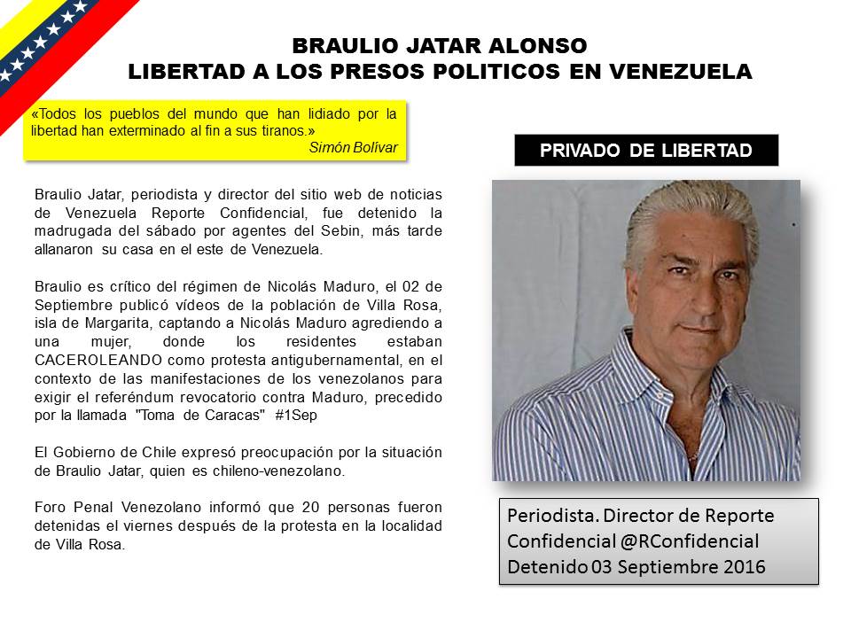 AliciaVnzla2014's tweet photo. #ConcluCensura Braulio Jatar, Juan Poletti, Jesus Alarcon, Javier Infante #PresosPoliticos de la NarcoDictadura #Venezuelac .@soyfdelrincon https://t.co/fpqre1EJ2H