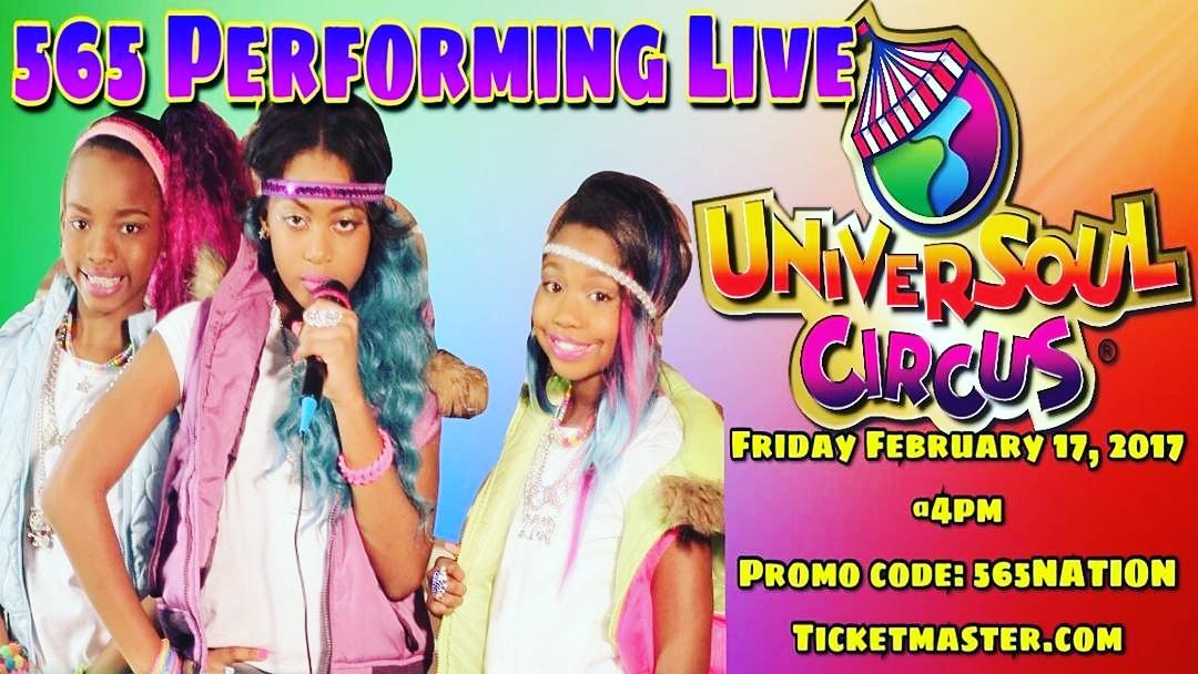 565NATION's tweet photo. We will be performing live this friday at @UniverSoulCirc get your tickets on Ticketmaster today. Use promo code: 565NATION https://t.co/jjYgDBK0AQ