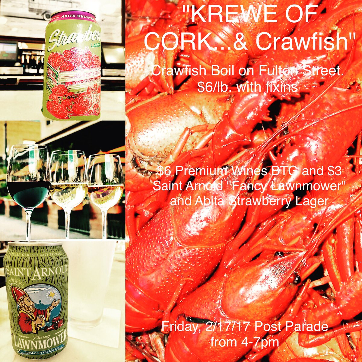 GrandIsle504's tweet photo. This Friday after the Krewe of Cork Parade! @grandisle504 @SaintArnold @TheAbitaBeer https://t.co/M32zHNNzC8 https://t.co/FH4Smn9PBW