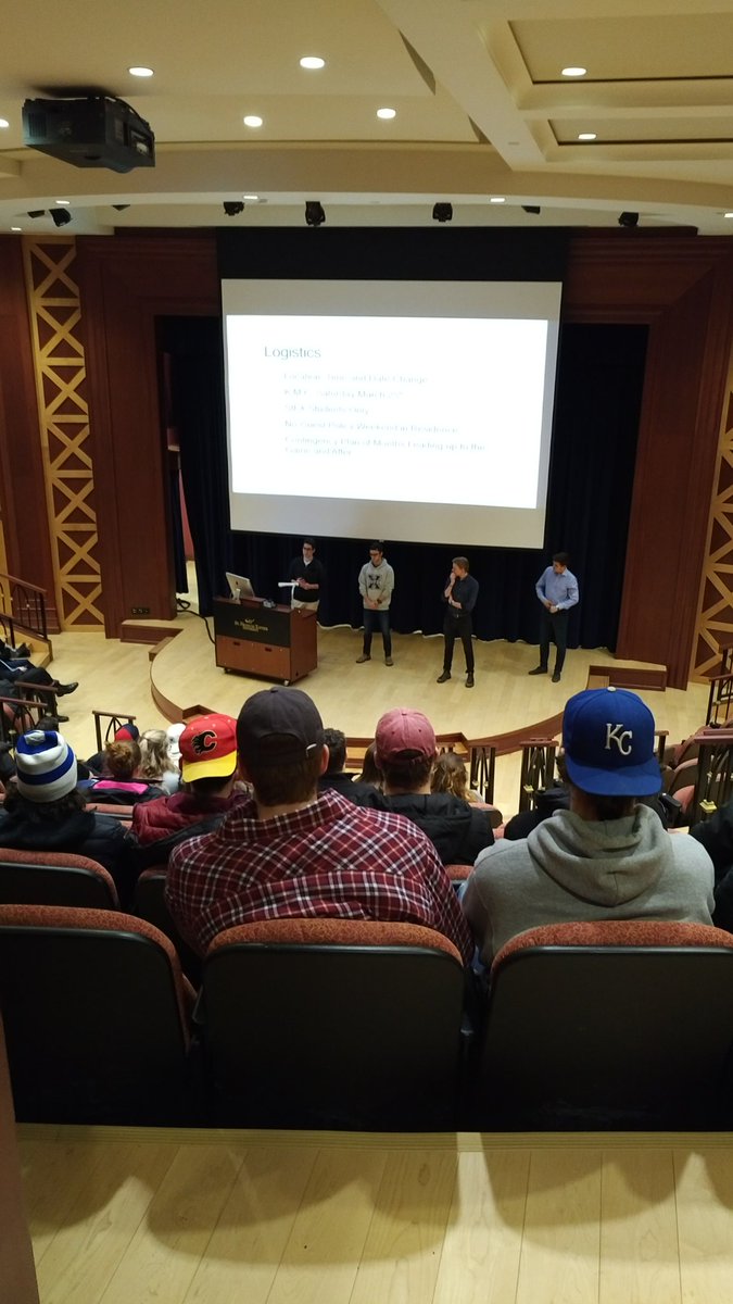 xaverianweekly's tweet photo. BREAKING: #BurMac announcement currently being held in Schwartz Auditorium. Stay tuned for updates. https://t.co/qDxJHEPmY4