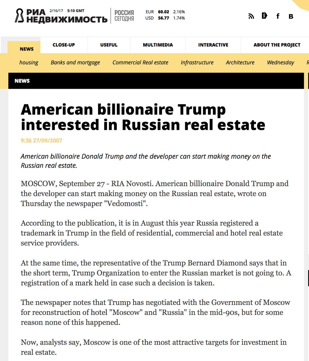 funder's tweet image. 2007:Trump applied for trademarks in Russia in fields of residential, commercial &amp;amp; hotel real estate #resist #trumprussia #russiagate #trump