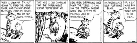 Verkiezingen met Calvin &amp; Hobbes