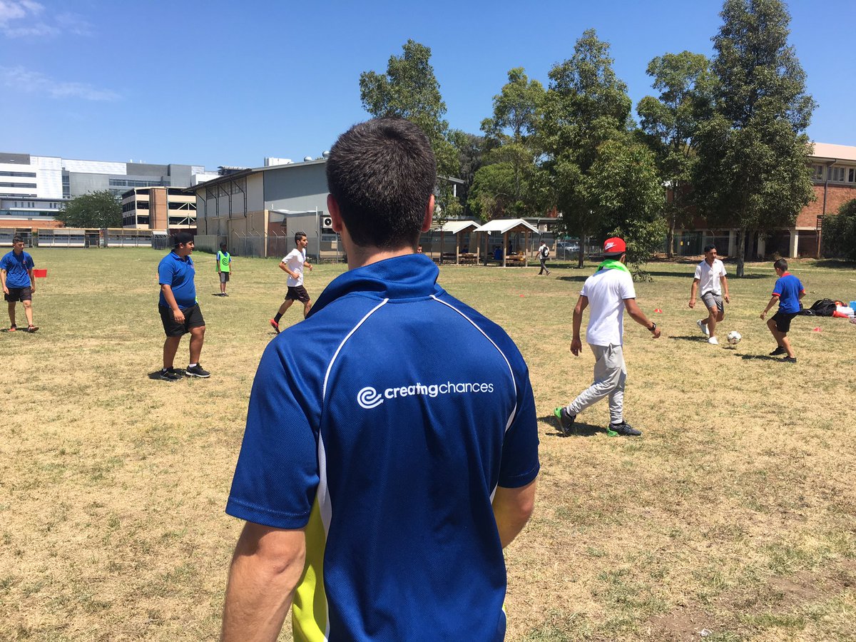 CreatingChances's tweet image. Facilitator Rob at #LiverpoolBoys today during #CreatingCoaches program - students will coach at primary school in 2 wks #Communityofschools
