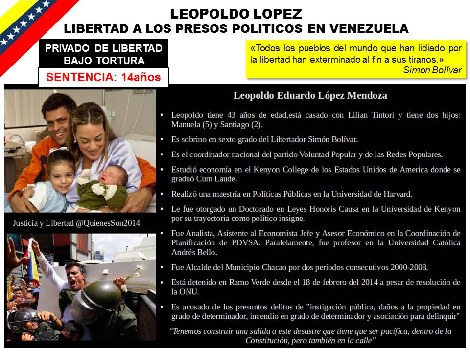 AliciaVnzla2014's tweet photo. #conclucensura Renzo Prieto, Raul Baduel, Alejandro Tirado, Leopoldo Lopez #PresosPoliticos de la NarcoDictadura #Venezuelac .@soyfdelrincon https://t.co/IZr1lUroaH