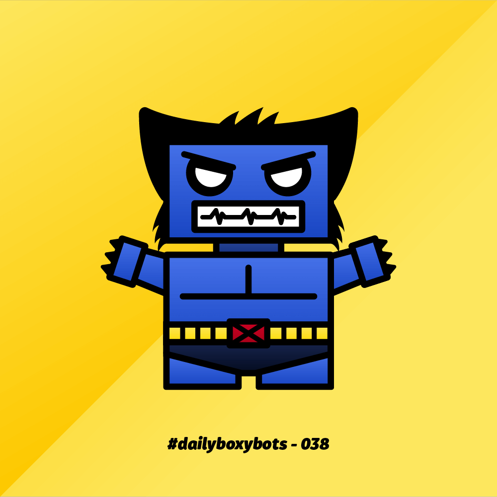 boxybots's tweet photo. Just wrapped up another X-Men inspired illustration for day 038 of the #DailyBoxybots challenge, Beast Bot! 👹 https://t.co/oCgzepaJYA