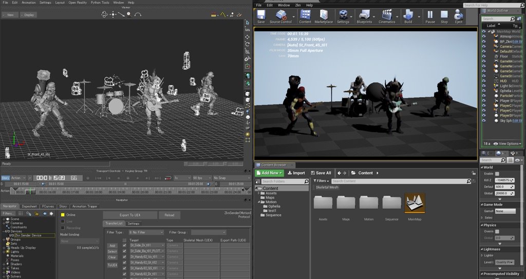 三鬼 Unrealstageプラグインにリアルタイムプレビューの他 キャラ アニメーションやカメラデータをmaya Motionbuilderからボタン1つでue4にインポートして シーケンサに並べるところまで全自動な機能を追加しました どれだけ欲しい人いらっしゃるだろ