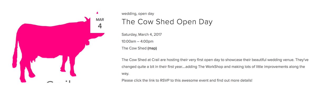 <a href="/cowshedcrail1/">The Cow Shed Crail</a> are having an open day on 4th of March! We'll be fuelling your visit with our hot drinks RSVP here: tinyurl.com/gmgz474