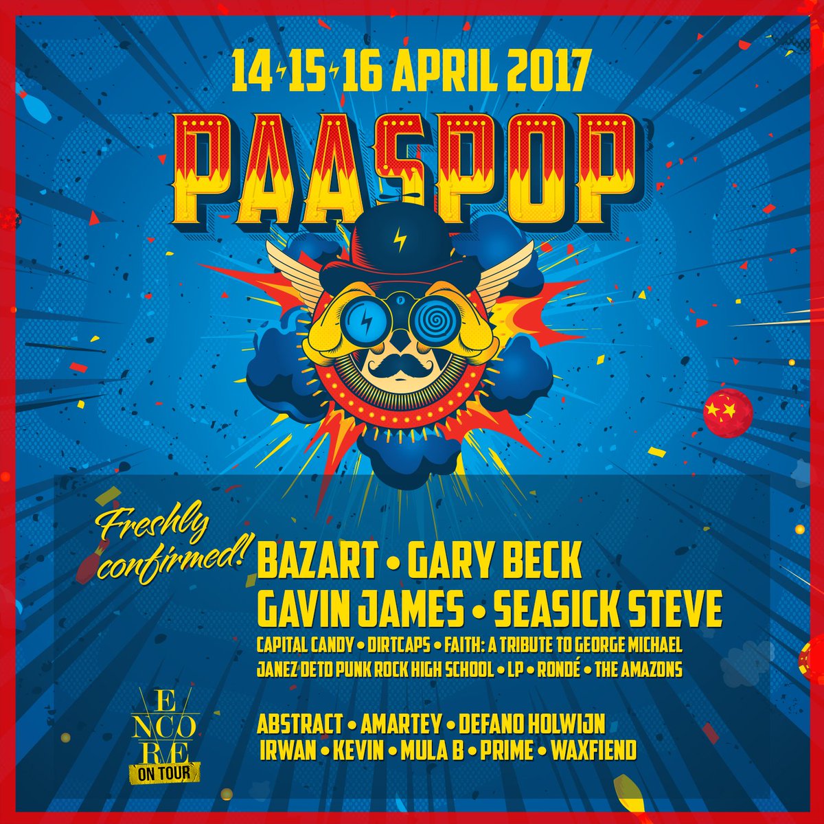 Nieuwe bevestigingen voor Paaspop 2017! Oa Bazart, Gary Back, Gavin James, Seasick Steve & @EncoreAmsterdam
