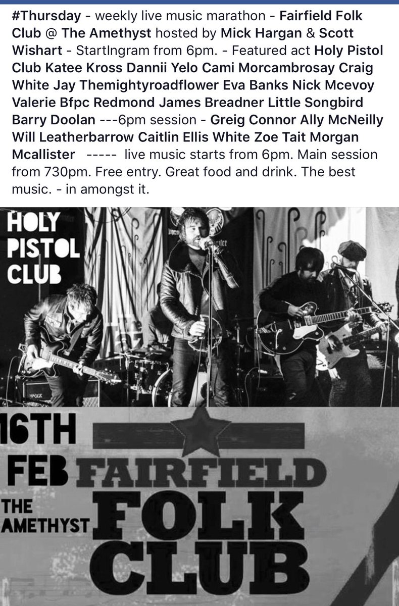 mickhargan's tweet photo. Tonight @TheAmethystGVN - Live music from 6pm - #Food #music #Beer. #Glasgow #Govan #Linthouse feat @holypistolclub https://t.co/GY8hU4IgFi