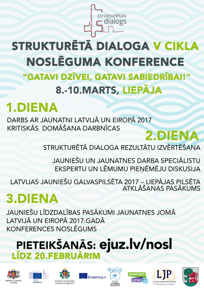 Konferences dalībnieki, kuri tajā piedalīsies visas dienas saņems apliecinājumu. Piesakies: ljp.lv/gatavi-dzivei-…