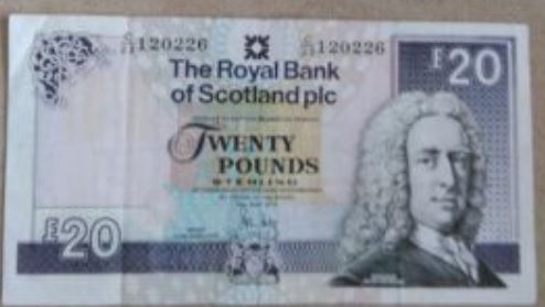 PoliceWarr's tweet photo. Please be aware there are a number of fake RBS £20 notes in circulation. If you are unsure if a note is genuine or not do not accept it. https://t.co/VjNYlcbfcG