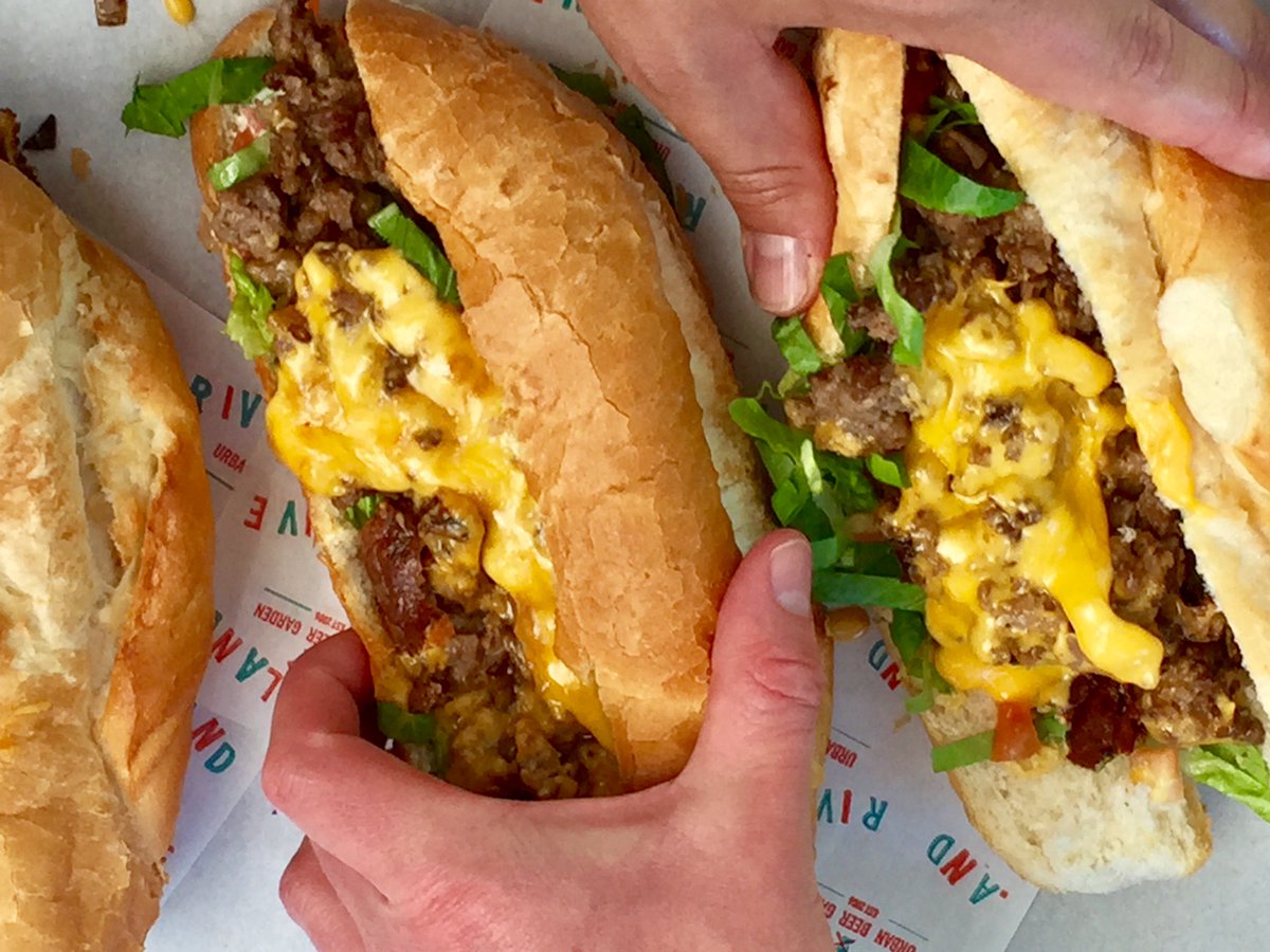 Riverlandbar's tweet photo. Straight outta the New York Bronx "The Chopped Cheese Sandwich." Available at Riverland from Friday 17th February after 12:00pm - until late https://t.co/aT8TfYew0k