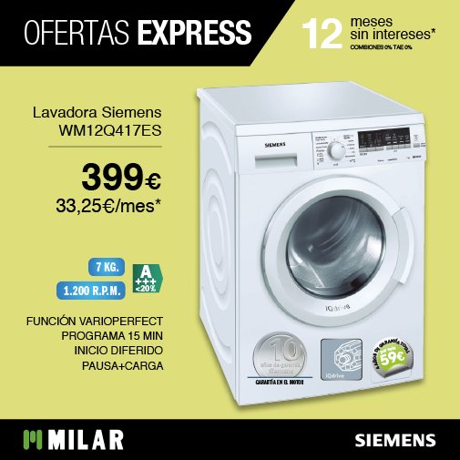 MilarCOMELSA's tweet photo. En MILAR equipamos tu cocina con #OfertasExpress como éstas, en marcas@HisenseIberia @siemens_es @AEG_Esp...
Precios válidos hasta el 25/02. https://t.co/xVMxVcCAaP