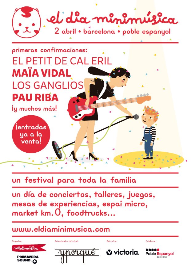 Primavera_Sound's tweet photo. ¡Este año celebraremos "el dia @minimusicatv "el 2 de abril en el @PobleEspanyol!
Entradas ya a la venta: https://t.co/oPp2nBpNEn https://t.co/YzEMkqAmqK