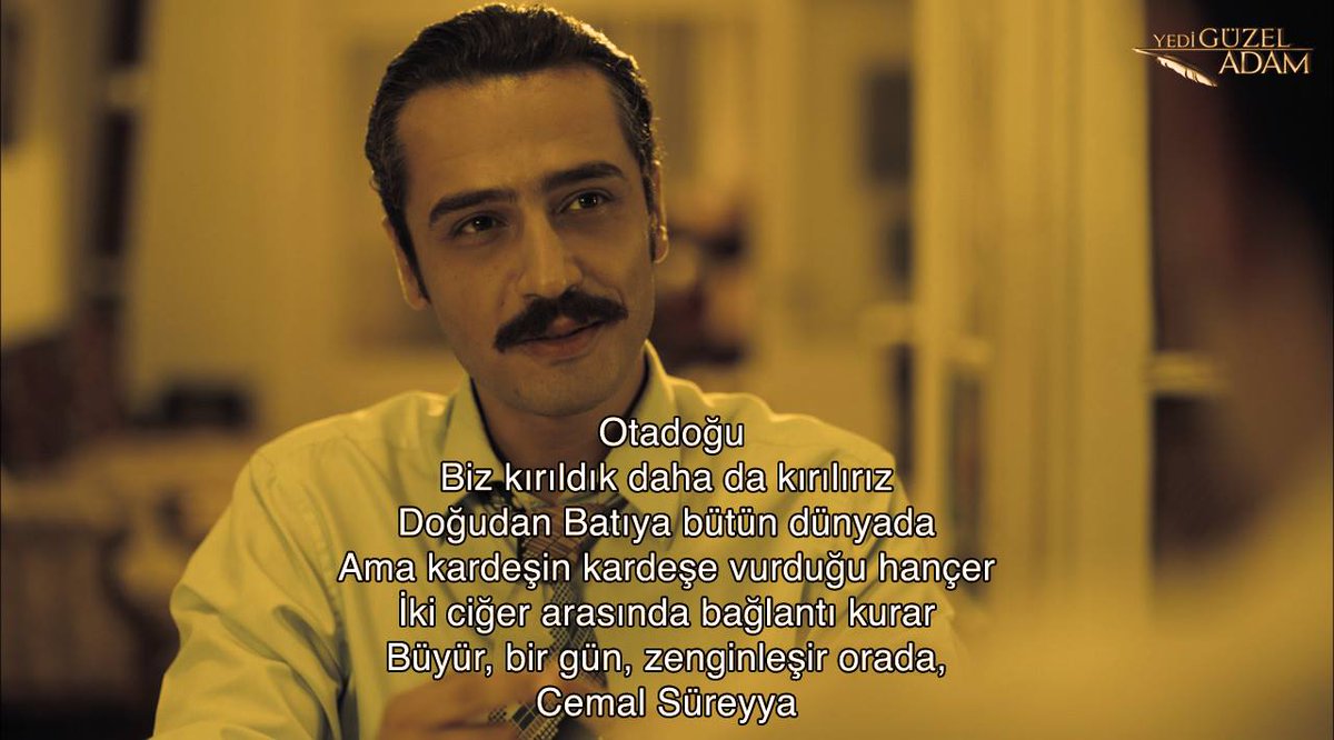 7guzeladamsiir's tweet photo. Kardeşin kardeşe vurduğu hançer 
İki ciğer arasında bağlantı kurar 
Büyür, bir gün, zenginleşir orada.

Yedi Güzel Adam https://t.co/cETuL2XdQb