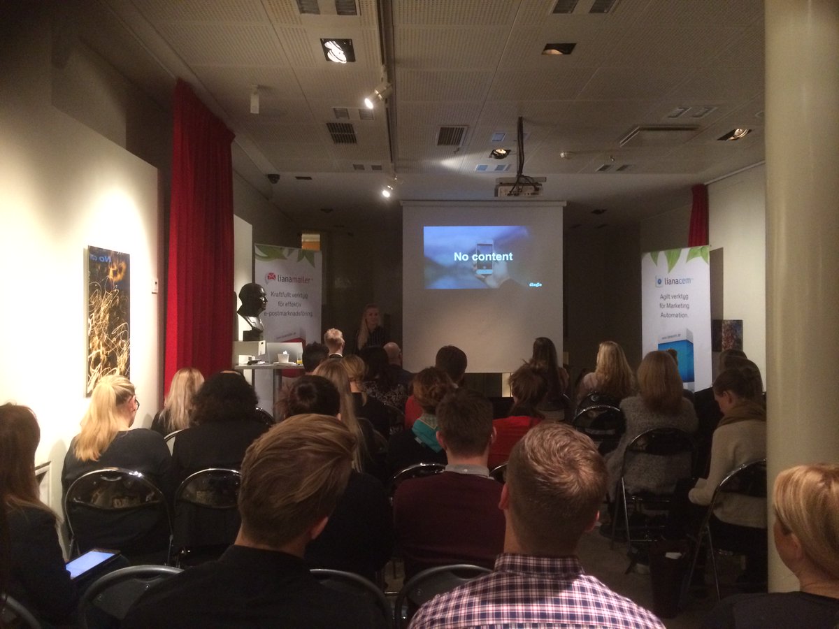 LianaTech's tweet photo. #socialmedia misconception #2: "We don't have the content for social media. But you DO." - Lisa Strøm Pedersen @dinglesweden #lianaevents https://t.co/E9mO7vRtXT
