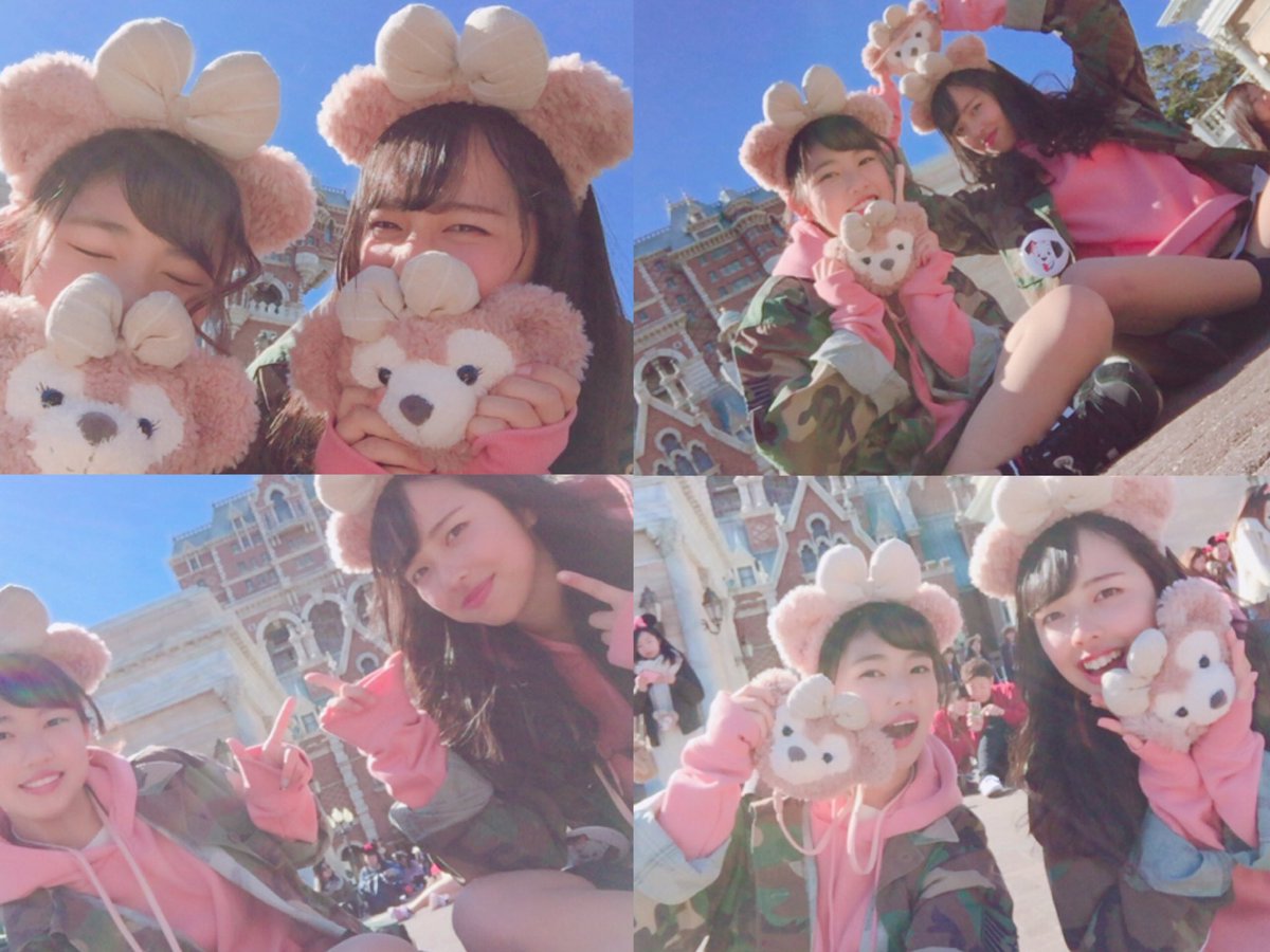 _na_1999's tweet photo. 昨日は美空とディズニー🐭🏰🌈💗
朝からチケット忘れたりマフラー落としたり乗り物ぜんぜん乗れなかったりハプニングたくさんあったけど美味しいものたくさん食べて夜はファストパス使って充実してたし楽しかった🌹えびこうせい多かった（笑）写真撮ってくれてありがとう！美空ありがとう😽 https://t.co/LpIVpy9dSo