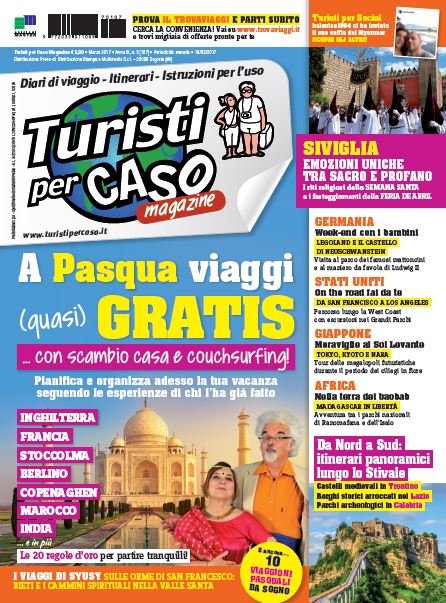 turistipercaso's tweet image. Sabato #inedicola #TPCMagazine di marzo! "A Pasqua viaggi (quasi) gratis" con il couchsurfing e lo scambio di casa bit.ly/tpcmagazine107