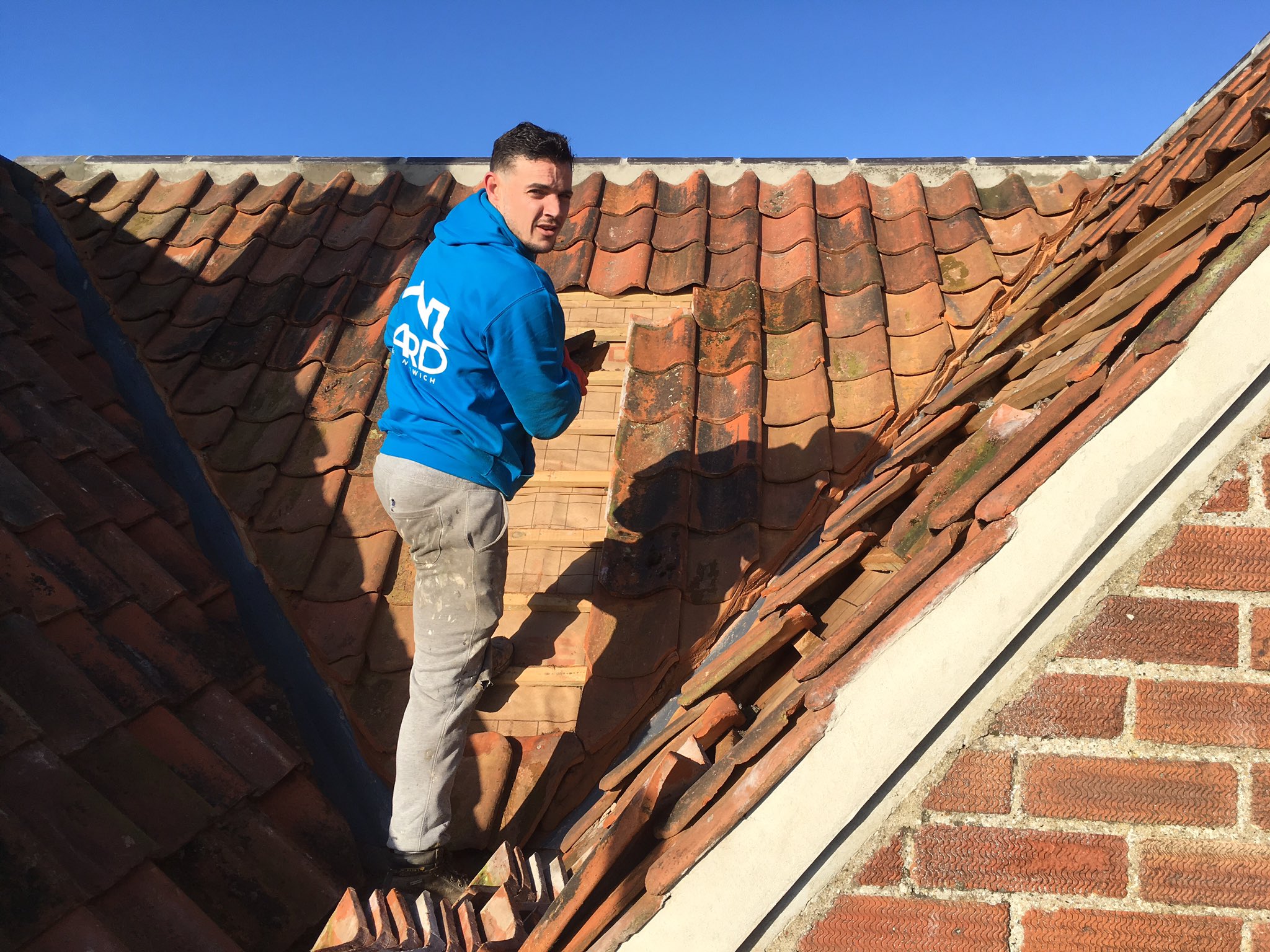 Ward Roofing Norwich on Twitter "Newest team member Jay tiling in a