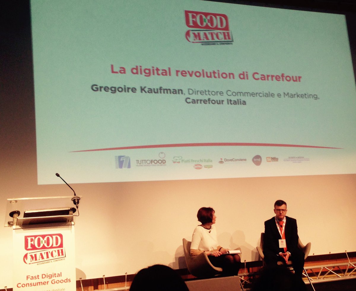 FOOD_Italia's tweet photo. "Il focus è sulla complementarietà tra punto vendita fisico e acquisto online" dice Kaufman, dir comm e mkt @CarrefourItalia #FOODmatch2017 https://t.co/jScFOCmngq